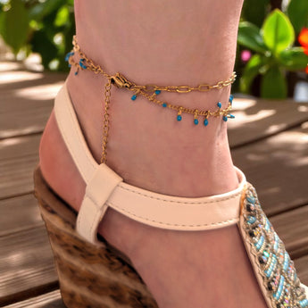 Amnesia Jewellery | Gold Plated Stainless Ocean Paperclip Anklet