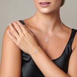 October Birthstone - Pink Tourmaline CZ Adjustable Silver Bracelet