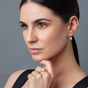 Opal Hinge Drop Silver Earrings