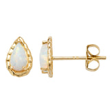 9ct Gold Teardrop Opal Stud Earrings