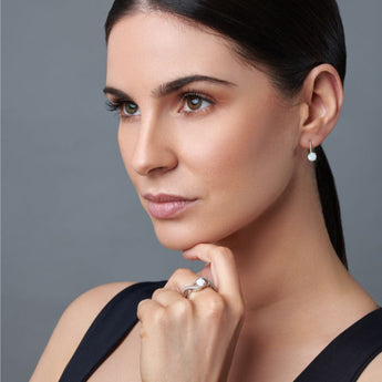 Opal and Cubic Zirconia Silver Ring