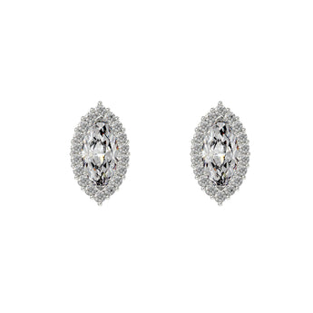 Silver Oval Cubic Zirconia Earrings