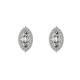 Silver Oval Cubic Zirconia Earrings