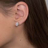 Silver Oval Cubic Zirconia Earrings