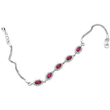 Silver Ruby Cubic Zirconia Bracelet 