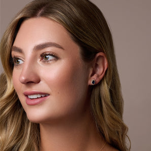 9ct Gold Cubic Zicronia Sapphire Earrings