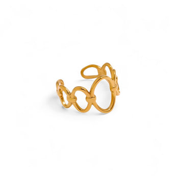 Amnesia Jewellery | Gold Plated Stainless Steel Oval Chic Ring