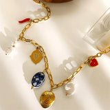 Amelia Charm Pendant Necklace | Amnesia Jewellery UK | Hypoallergenic Gold Plated Stainless Steel Jewellery