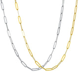 Amnesia Jewellery | Gold Plated Stainless Steel Paperclip Chain Necklace. Our exquisite Daisy Paperclip Chain, available in two stunning finishes: durable stainless steel and luxurious 18ct gold layering. Tarnish Free and Waterproof. Shop now for quality Jewellery/Jewelry!