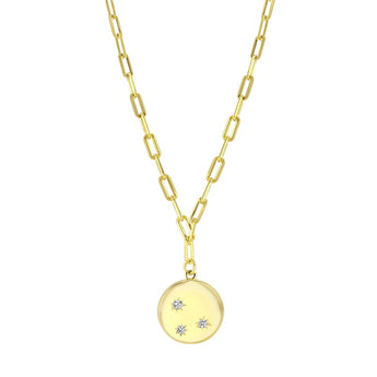 Gold Plated Paperclip Disc Necklace