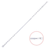 925 Sterling Silver Paperclip Link Cubic Zirconia Tennis Bracelet