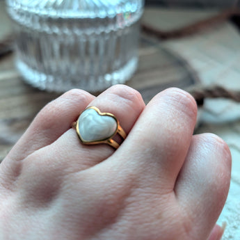 Amnesia Jewellery | Gold Plated Stainless Passion Love Heart Ring. Our gold plated Passion Love Heart Ring with its cute heart design is perfect for wearing on its own or to stack up with other gold plated rings. Tarnish Free and Waterproof. Shop now for quality Jewellery/Jewelry!