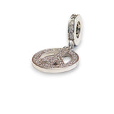 Sterling Silver CZ Peace Dangle Charm