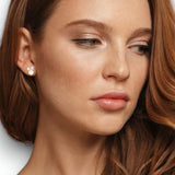 Pearl and Cubic Zirconia Silver Bow Earrings