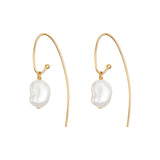 Pearl Drop French Hook Earrings, 14ct Gold Plated, 925 Sterling Silver