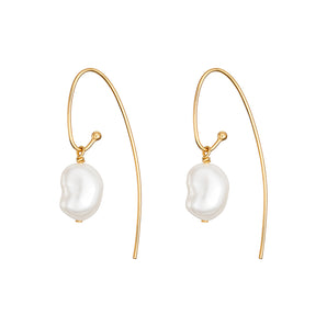 Pearl Drop French Hook Earrings, 14ct Gold Plated, 925 Sterling Silver