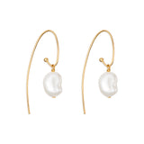 Pearl Drop French Hook Earrings, 14ct Gold Plated, 925 Sterling Silver
