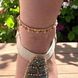 Amnesia Jewellery | Gold Plated Stainless Pearl Herringbone Anklet