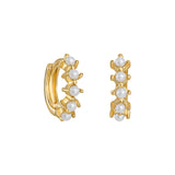 18ct Gold Plated Sterling Silver & Pearl Huggie Hoops
