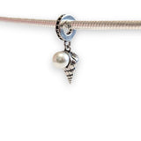 Pearl Seashell Sterling Silver Dangle Charm