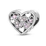 Pink Jewelled Love Heart Charm