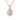 Pink Tormaline CZ Gold Plated Silver Pendant Necklace