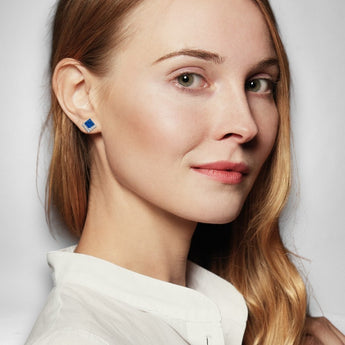 Princess Cut Sapphire Cubic Zirconia Earrings