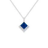 Princess Cut Sapphire Cubic Zirconia Necklace