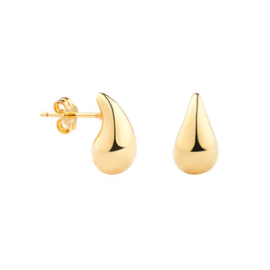 14ct Gold Plated Rain Drop Earrings, 925 Sterling Silver