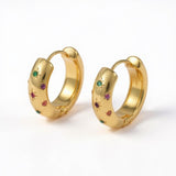 Amnesia Jewellery | Gold Plated Stainless Steel Rainbow Huggie Hoops