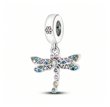 Rainbow Cubic Zirconia Dragonfly Charm