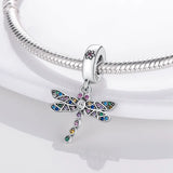Rainbow Cubic Zirconia Dragonfly Charm