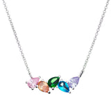Rainbow Pear Drop Necklace – 925 Silver & CZ Stones by Urban Pizazz. Shop the Rainbow Pear Drop Necklace in 925 silver with pear-cut rainbow cubic zirconia accents. Dainty, hypoallergenic, and perfect for layering or gifting.
