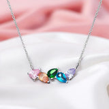 Rainbow Pear Drop Necklace – 925 Silver & CZ Stones by Urban Pizazz. Shop the Rainbow Pear Drop Necklace in 925 silver with pear-cut rainbow cubic zirconia accents. Dainty, hypoallergenic, and perfect for layering or gifting.
