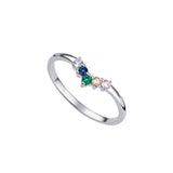Rainbow Wishbone Ring – 925 Sterling Silver & CZ by Urban Pizazz. Shop our 925 silver Rainbow Wishbone Ring with vibrant CZ stones. A dainty V-shaped band symbolising luck, love & pride. Stackable and hypoallergenic.
