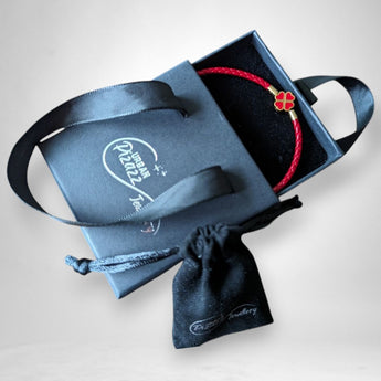 Red Clover Leaf Charm Bracelet