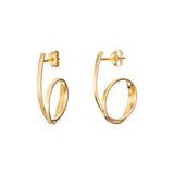 18ct Gold Plated Ribbon Loop Drop Earrings, 925 Sterling Silver