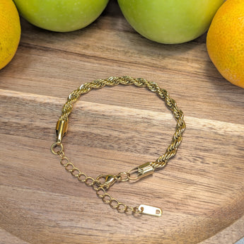 Amnesia Jewellery | Gold Plated Stainless Twisted Rope Bracelet