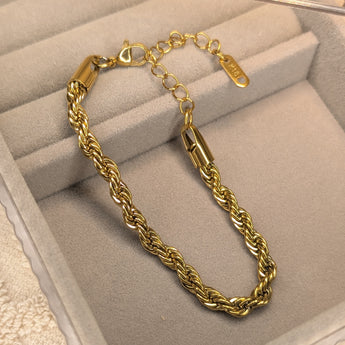Amnesia Jewellery | Gold Plated Stainless Twisted Rope Bracelet