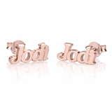 Rose Gold Plated Sterling Silver Bold Name Stud Earrings