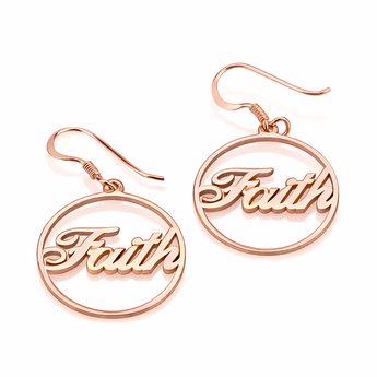 Rose Gold Plated Sterling Silver Personalised Name Hoop Drop Earrings