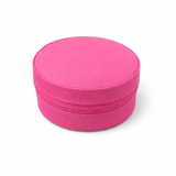 Round Jewellery Travel Box Hot Pink