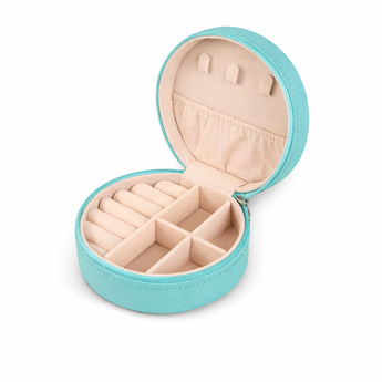 Round Jewellery Travel Box Mint Green