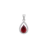 Ruby Cubic Zirconia Teardrop Necklace