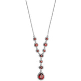 Ruby Cubic Zirconia Y Drop Necklace