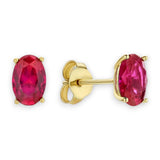 Ruby Oval Stud Earrings