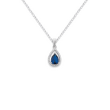 Sapphire Cubic Zirconia Teardrop Necklace
