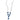 925 Sterling Silver Sapphire Cubic Zirconia Y Necklace