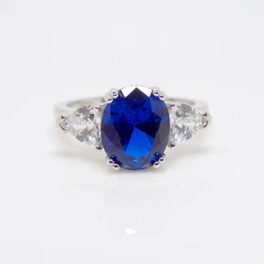 Sterling Silver Sapphire Statement Ring