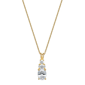 Scarlett Cubic Zirconia Drop Necklace in 18ct Gold Plated Sterling Silver